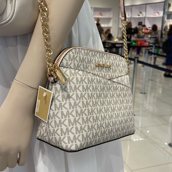 MICHAEL KORS Jet Set Medium Logo Dome Satchel Crossbody 
Powder Blush 
NWT - Picture 2 of 16